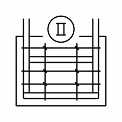 secondary reinforcement line icon vector illustration