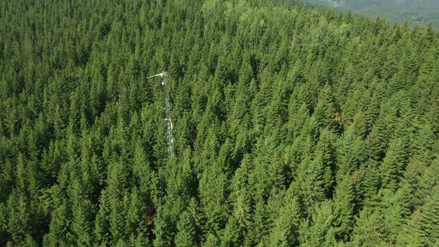 Science station atmospheric tower research drone aerial weather meteorology international Bily Kriz sunshine pyranometer, mountain spruce eddy covariance, measurement solar radiation scientific