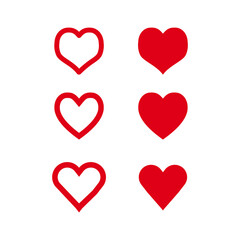 Red heart flat and line symbol vector