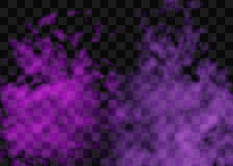 Fog or smoke isolated special effect on transparent background. Red vector cloudiness, mist or smog background. Vector illustration