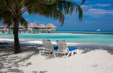 Beach chair on Maldives beach