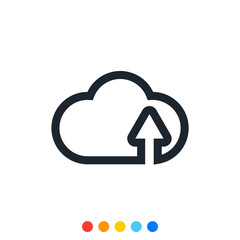 Cloud outline icon, Cloud upload icon.