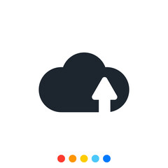 Cloud upload icon, Cute cloud icon.