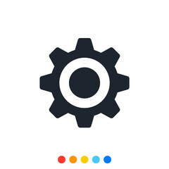 Cog gear Industrial icon, Settings icon.