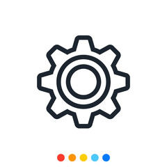 Cog gear Industrial icon, Settings icon.