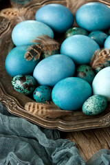 Colorful easter eggs,  spring holiday background
