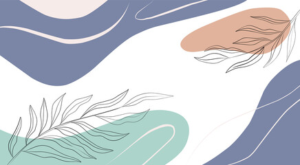 Trendy vector minimal fluid organic shapes, abstract background ideal for social media post, blogs etc