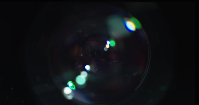 Macro Of Camera Lens Opening And Closing Its Aperture.