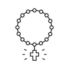 cross christianity line icon vector illustration