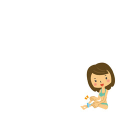 人　三頭身　イラスト