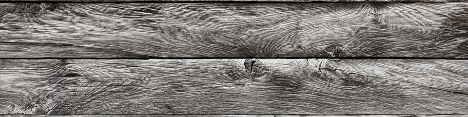 Two ancient cracked wood grain planks