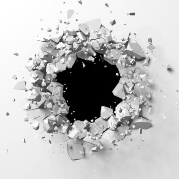 Exploding wall with free area on center