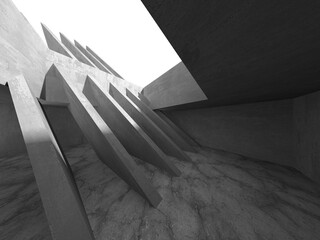 Abstract architecture background. Empty rough concrete interior