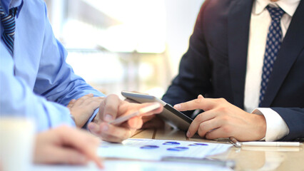Fototapeta premium Business adviser analyzing financial figures denoting the progress in the work of the company.