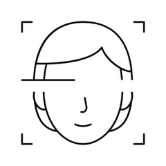 eyes scanning for identification line icon vector illustration