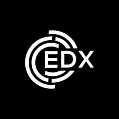 EDX letter logo design on black background. EDX creative initials letter logo concept. EDX letter design.