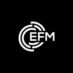 EFM letter logo design on black background. EFM creative initials letter logo concept. EFM letter design.
