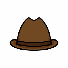 Vector illustration of a brown cowboy hat.