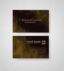 Abstract splashed watercolor business card