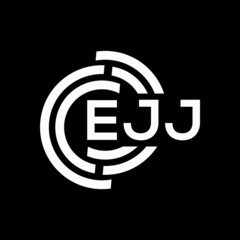 EJJ letter logo design on black background. EJJ creative initials letter logo concept. EJJ letter design.
