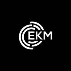 EKM letter logo design on black background. EKM creative initials letter logo concept. EKM letter design.