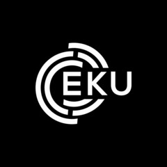 EKU letter logo design on black background. EKU creative initials letter logo concept. EKU letter design.