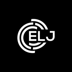 ELJ letter logo design on black background. ELJ creative initials letter logo concept. ELJ letter design.