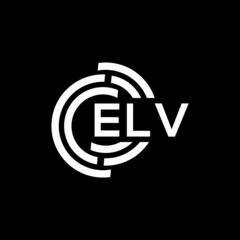 ELV letter logo design on black background. ELV creative initials letter logo concept. ELV letter design.