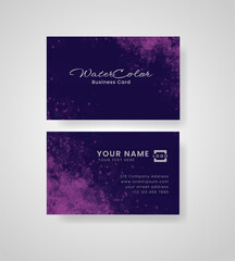 Abstract splashed watercolor business card