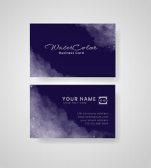 Abstract splashed watercolor business card