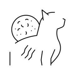 cat scratch disease line icon vector illustration