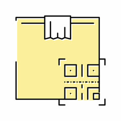box delivery individual qr code color icon vector isolated illustration