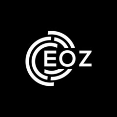 EOZ letter logo design on black background. EOZ creative initials letter logo concept. EOZ letter design.