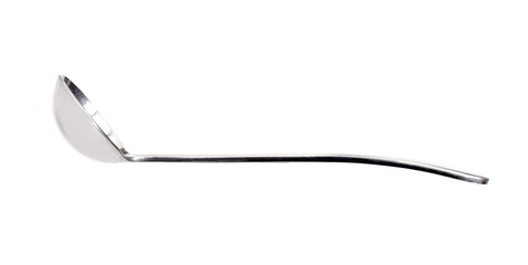 Metal cooking dosing spoon isolated on white background