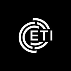 ETI letter logo design on black background. ETI creative initials letter logo concept. ETI letter design.