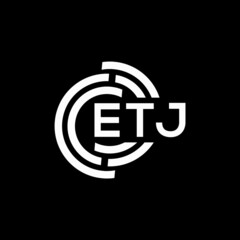 ETJ letter logo design on black background. ETJ creative initials letter logo concept. ETJ letter design.