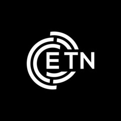 ETN letter logo design on black background. ETN creative initials letter logo concept. ETN letter design.