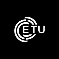 ETU letter logo design on black background. ETU creative initials letter logo concept. ETU letter design.