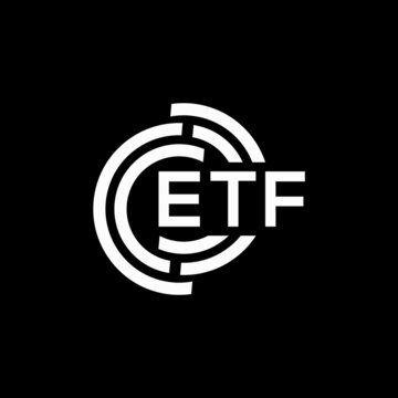 ETF letter logo design on black background. ETF creative initials letter logo concept. ETF letter design.
