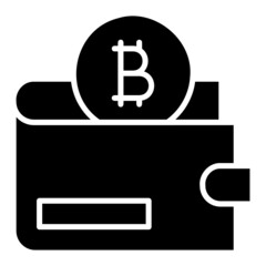 Wallet bitcoin glyph icon. Can be used for digital product, presentation, print design and more.