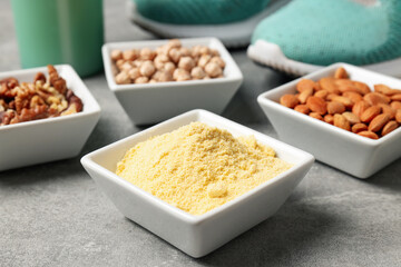 Concept of sports or fitness nutrition, close up