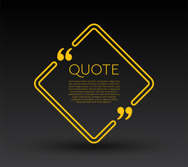 Quote speech bubble, text in brackets, frame
