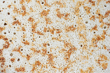 Pancake texture, baked pancake dough background. Close up.