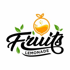 Fruit Juice Fresh sticker emblem logo design