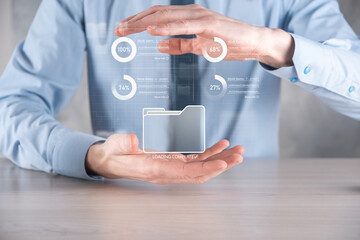 Business developer hand using board framework on virtual modern computer showing innovation Agile...