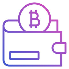 Wallet bitcoin line gradient icon. Can be used for digital product, presentation, print design and more.