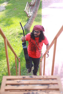 gypsy musician long haired