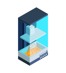 Fototapeta premium Vertical 3D Printer Composition