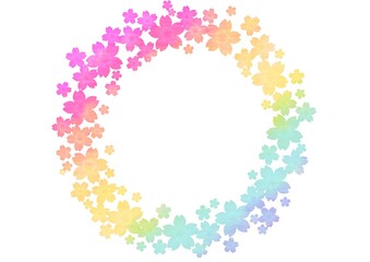 虹色の花輪のフレーム