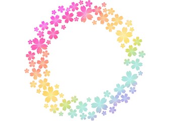 虹色の花輪のフレーム